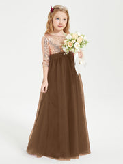 Abiti Damigella Junior Glamour Top Con Paillettes Marrone