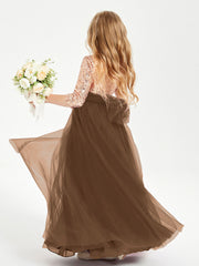 Abiti Damigella Junior Glamour Top Con Paillettes Marrone