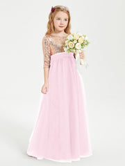 Abiti Damigella Junior Glamour Top Con Paillettes Rosa Bonbon