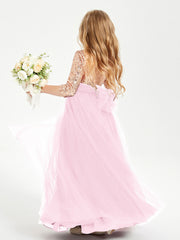 Abiti Damigella Junior Glamour Top Con Paillettes Rosa Bonbon