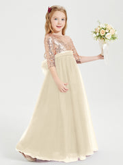 Abiti Damigella Junior Glamour Top Con Paillettes Champagne