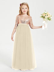 Abiti Damigella Junior Glamour Top Con Paillettes Champagne