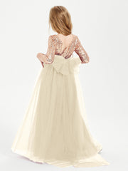 Abiti Damigella Junior Glamour Top Con Paillettes Champagne