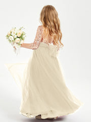 Abiti Damigella Junior Glamour Top Con Paillettes Champagne