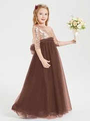 Abiti Damigella Junior Glamour Top Con Paillettes Cioccolato