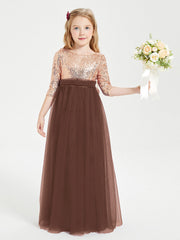 Abiti Damigella Junior Glamour Top Con Paillettes Cioccolato
