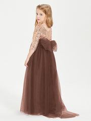 Abiti Damigella Junior Glamour Top Con Paillettes Cioccolato