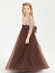 Abiti Damigella Junior Glamour Top Con Paillettes Cioccolato