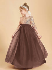 Abiti Damigella Junior Glamour Top Con Paillettes Cioccolato