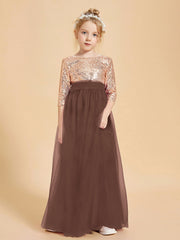 Abiti Damigella Junior Glamour Top Con Paillettes Cioccolato