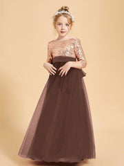 Abiti Damigella Junior Glamour Top Con Paillettes Cioccolato