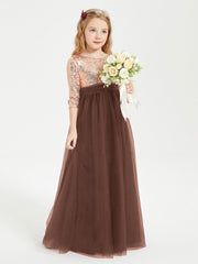 Abiti Damigella Junior Glamour Top Con Paillettes Cioccolato