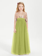 Abiti Damigella Junior Glamour Top Con Paillettes Trifoglio