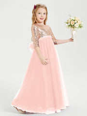 Abiti Damigella Junior Glamour Top Con Paillettes Corallo
