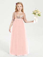 Abiti Damigella Junior Glamour Top Con Paillettes Corallo