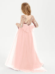 Abiti Damigella Junior Glamour Top Con Paillettes Corallo