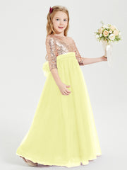 Abiti Damigella Junior Glamour Top Con Paillettes Narciso