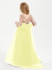 Abiti Damigella Junior Glamour Top Con Paillettes Narciso
