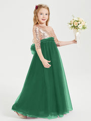 Abiti Damigella Junior Glamour Top Con Paillettes Verde Scuro