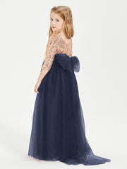 Abiti Damigella Junior Glamour Top Con Paillettes Blu Scuro