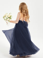 Abiti Damigella Junior Glamour Top Con Paillettes Blu Scuro