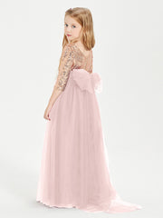 Abiti Damigella Junior Glamour Top Con Paillettes Rosa Polvere