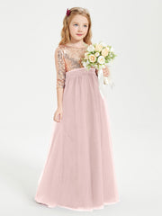 Abiti Damigella Junior Glamour Top Con Paillettes Rosa Polvere