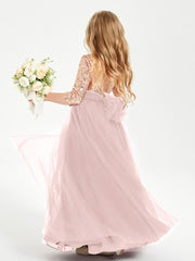 Abiti Damigella Junior Glamour Top Con Paillettes Rosa Polvere