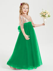 Abiti Damigella Junior Glamour Top Con Paillettes Smeraldo