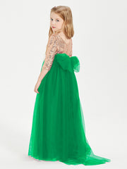 Abiti Damigella Junior Glamour Top Con Paillettes Smeraldo
