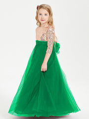 Abiti Damigella Junior Glamour Top Con Paillettes Smeraldo