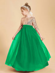 Abiti Damigella Junior Glamour Top Con Paillettes Smeraldo
