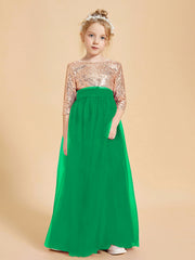 Abiti Damigella Junior Glamour Top Con Paillettes Smeraldo