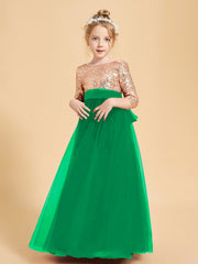 Abiti Damigella Junior Glamour Top Con Paillettes Smeraldo