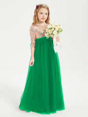 Abiti Damigella Junior Glamour Top Con Paillettes Smeraldo