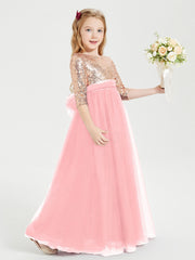 Abiti Damigella Junior Glamour Top Con Paillettes Fenicottero