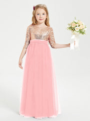 Abiti Damigella Junior Glamour Top Con Paillettes Fenicottero