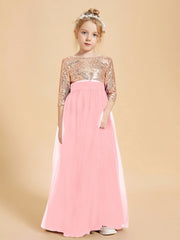 Abiti Damigella Junior Glamour Top Con Paillettes Fenicottero
