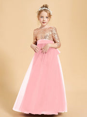 Abiti Damigella Junior Glamour Top Con Paillettes Fenicottero