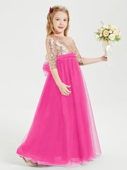 Abiti Damigella Junior Glamour Top Con Paillettes Fucsia