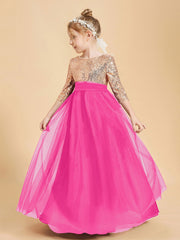 Abiti Damigella Junior Glamour Top Con Paillettes Fucsia