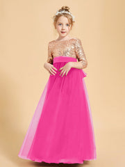Abiti Damigella Junior Glamour Top Con Paillettes Fucsia