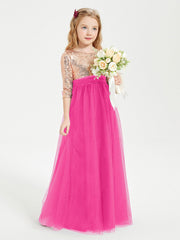 Abiti Damigella Junior Glamour Top Con Paillettes Fucsia