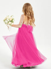 Abiti Damigella Junior Glamour Top Con Paillettes Fucsia