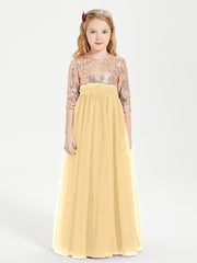 Abiti Damigella Junior Glamour Top Con Paillettes Oro