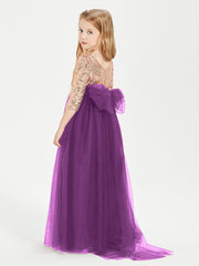 Abiti Damigella Junior Glamour Top Con Paillettes Viola
