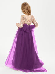 Abiti Damigella Junior Glamour Top Con Paillettes Viola