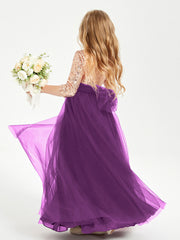 Abiti Damigella Junior Glamour Top Con Paillettes Viola