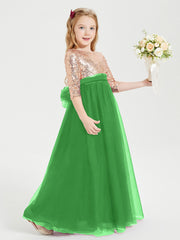 Abiti Damigella Junior Glamour Top Con Paillettes Verde
