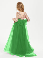 Abiti Damigella Junior Glamour Top Con Paillettes Verde